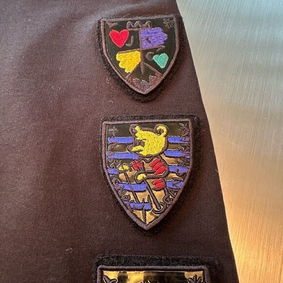 Rossignol black mini skirt with colorful patches. Size large - Picture 11 of 12